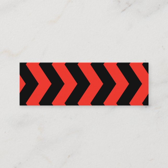 Red and Black Zig Zag Mönster Mini Visitkort (Framsida)