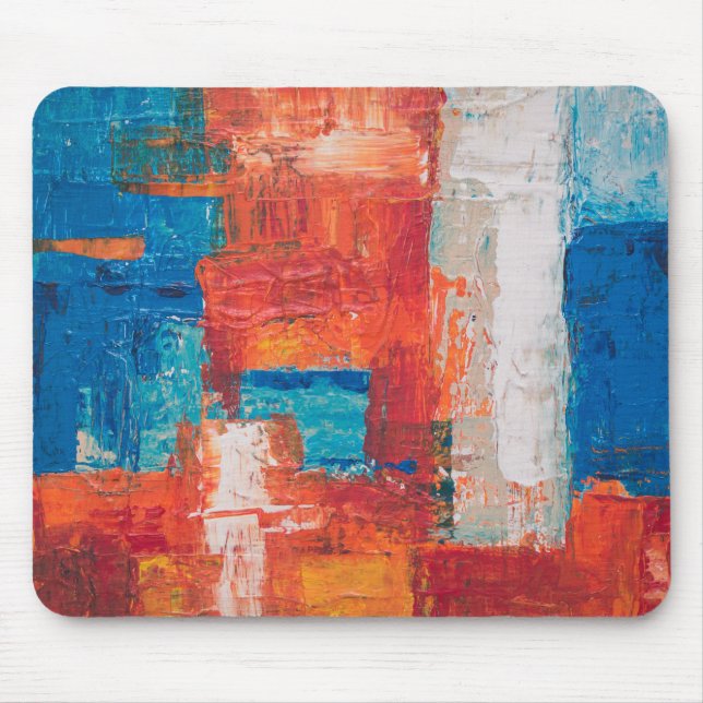 Red and Blue Acrylic Painting Abstrakt Art Abstrac Musmatta (Framsidan)