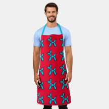 Red and Blue Balloon Hundar Apron