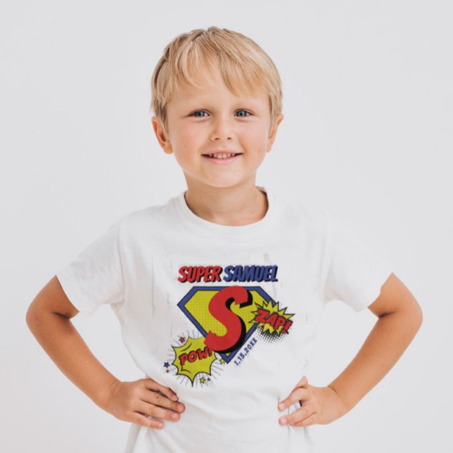 Red and Blue Birthday Boy Toppen Hero-födelsedag T Shirt (Skapare uppladdad)