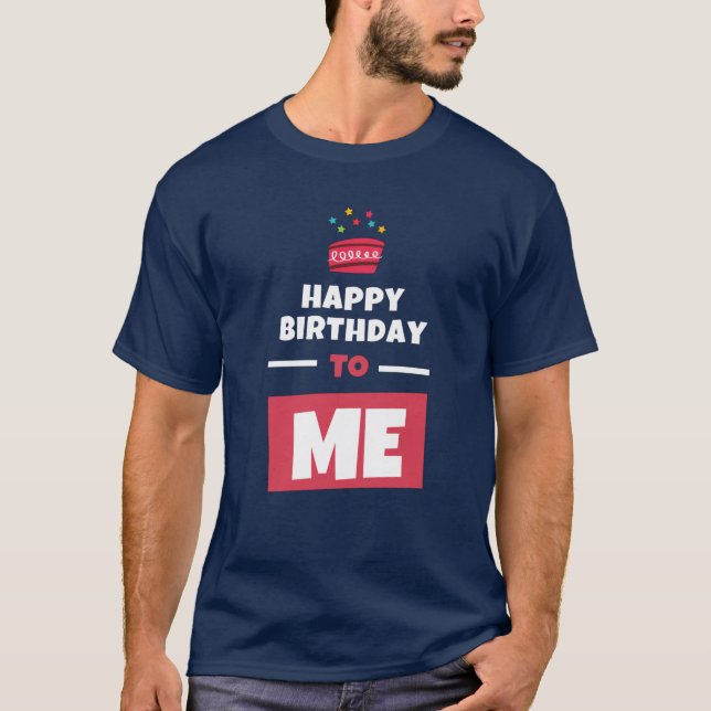 Red and Blue Cake Birthday Event T Shirt (Framsida)