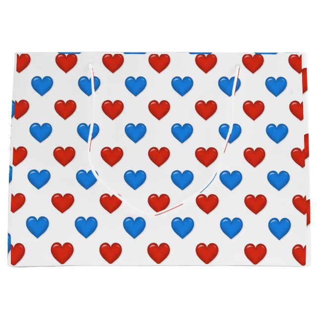 Red and Blue Elegant Heart Shape Large Gift Bag (Framsidan)