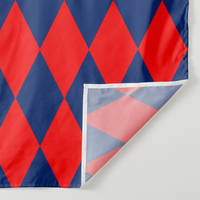 Red and Blue Harlequin Checkered Design  Tyg (Skapare uppladdad)