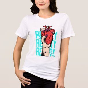 Red and Blue Heart Streetwear T-Shirt Design