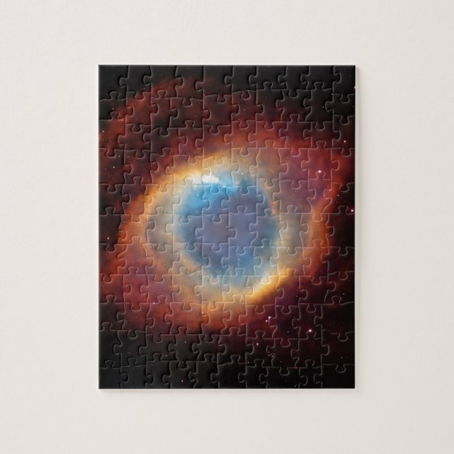 Red and Blue Helix Nebula NGC 7293 Planetary Fog Pussel (Vertikal)