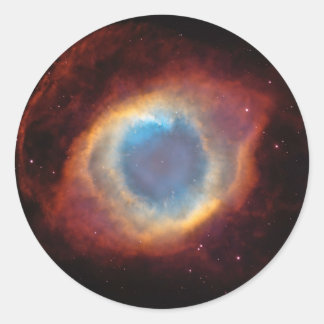 Red and Blue Helix Nebula NGC 7293 Planetheafg Runt Klistermärke