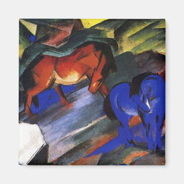 Red and blue horse by Franz Marc Magnet (Framsidan)