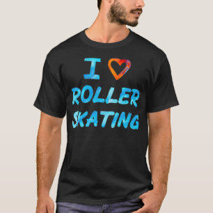 Red and Blue I Kärlek Roller Skating T Shirt