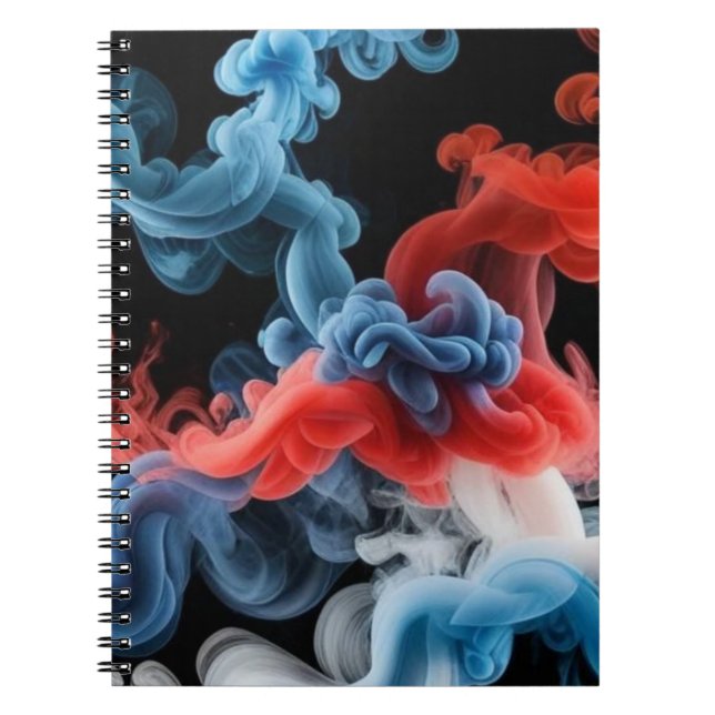 Red and Blue Ink Cloud Abstract Notebook Anteckningsbok (Framsidan)