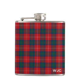 Red and Blue Klan Chisholm Tartan Monogram Fickplunta