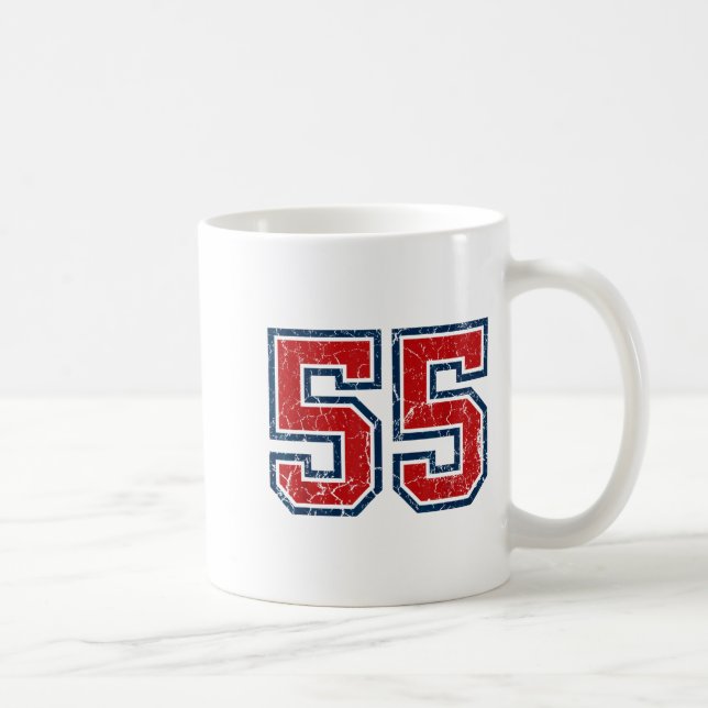 Red And Blue Srts Number 55 Jersey Uniform Player  Kaffemugg (Höger)