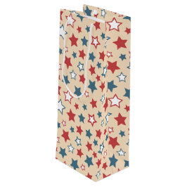 Red and Blue Stars, 4:e juli, Beige Background