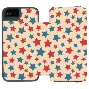 Red and Blue Stars, 4:e juli, Beige Background