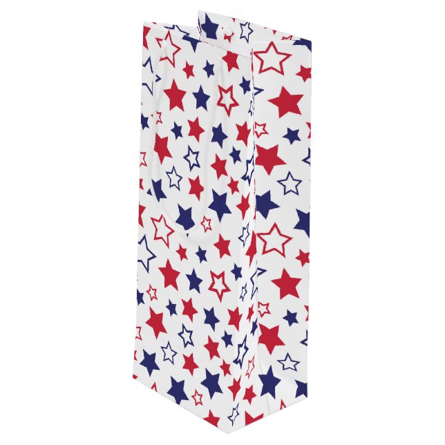 Red and Blue Stars, 4:e juli, vit bakgrund (Baksidan Vinklad)