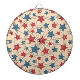 Red and Blue Stars, 4th of July, Beige Background Darttavla