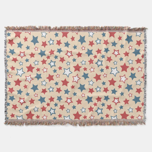 Red and Blue Stars, 4th of July, Beige Background Filt (Framsidan)