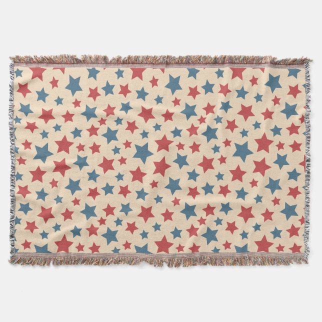 Red and Blue Stars, 4th of July, Beige Background Filt (Framsidan)