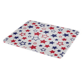 Red and Blue Stars, 4th of July, White Background