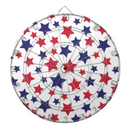 Red and Blue Stars, 4th of July, White Background Darttavla