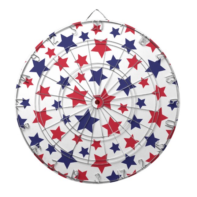 Red and Blue Stars, 4th of July, White Background Darttavla (Framsidan)