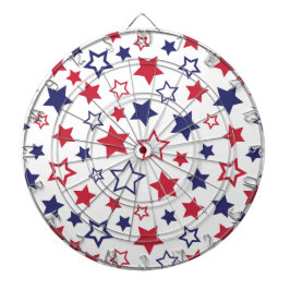 Red and Blue Stars, 4th of July, White Background Darttavla
