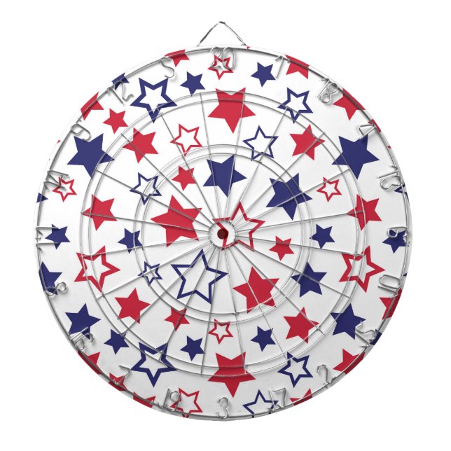 Red and Blue Stars, 4th of July, White Background Darttavla (Framsidan)