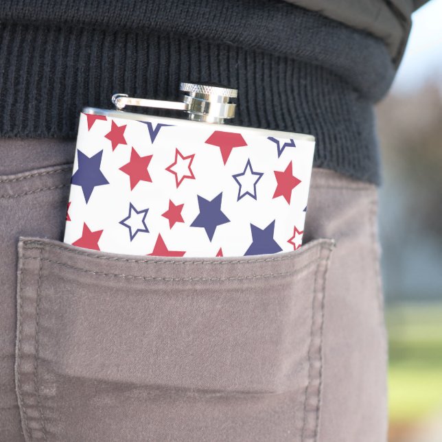 Red and Blue Stars, 4th of July, White Background Fickplunta (In Situ)