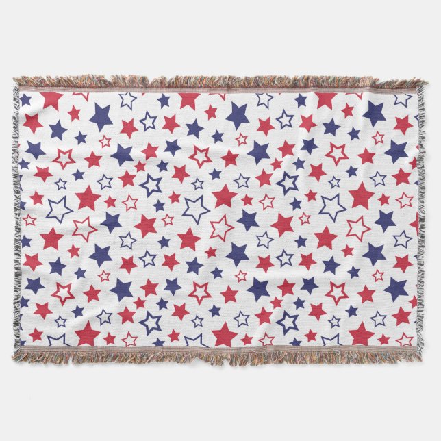 Red and Blue Stars, 4th of July, White Background Filt (Framsidan)