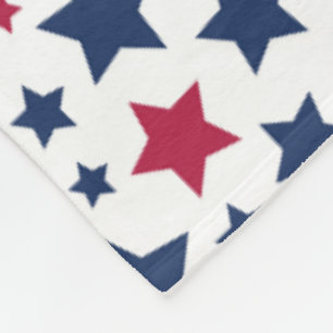 Red and Blue Stars - American flagga mönster Fleecefilt
