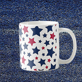 Red and Blue Stars - American flagga mönster Kaffemugg