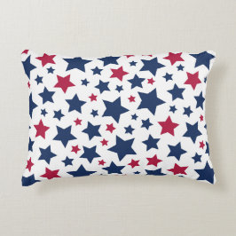 Red and Blue Stars - American flagga mönster Prydnadskudde