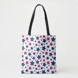 Red and Blue Stars - American flagga mönster Tygkasse