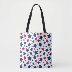 Red and Blue Stars - American flagga mönster Tygkasse