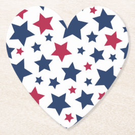 Red and Blue Stars - American flagga mönster Underlägg Papper