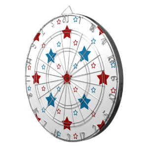 Red and Blue Stars Mönster på White Darttavla