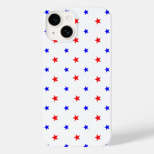 Red and Blue Stars - Starry Himlar Mönster