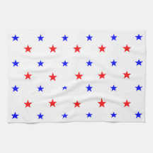 Red and Blue Stars - Starry Himlar Mönster