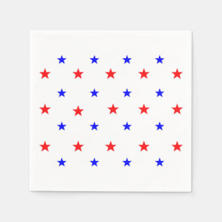 Red and Blue Stars - Starry Himlar Mönster Pappersservett
