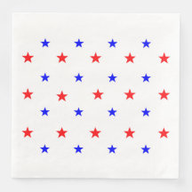 Red and Blue Stars - Starry Himlar Mönster