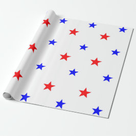 Red and Blue Stars - Starry Himlar Mönster Presentpapper