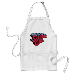 Red and Blue Supergirl Stacks Namn Logotyp Förkläde