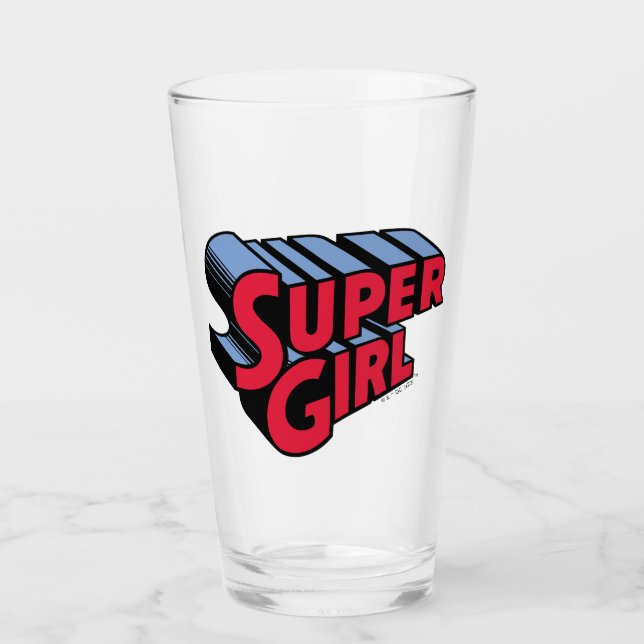 Red and Blue Supergirl Stacks Namn Logotyp Glaskopp (Framsida)