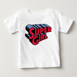 Red and Blue Supergirl Stacks Namn Logotyp T Shirt