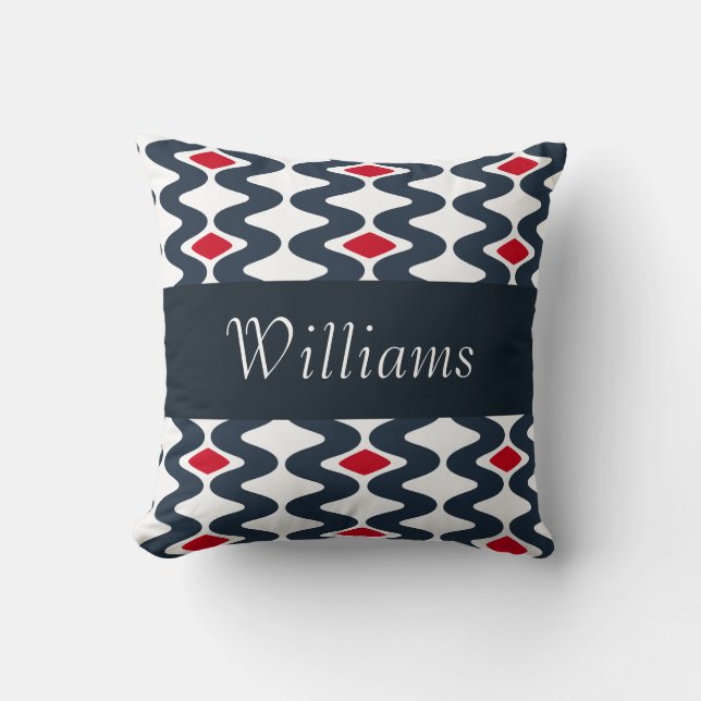 Red and Blue Swirl Pillow Kudde (Framsida)