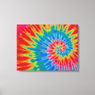Red and Blue Tie Dye 24"x18" Art. Canvastryck