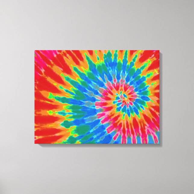 Red and Blue Tie Dye 24"x18" Art. Canvastryck (Framsida)