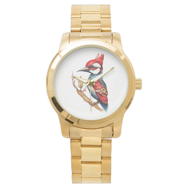 Red and Blue Woodpecker Armbandsur (Framsida)