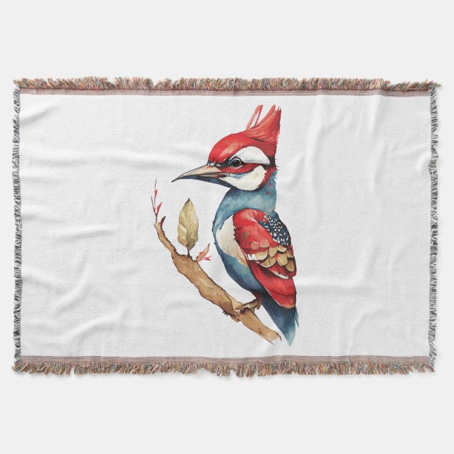 Red and Blue Woodpecker Filt (Framsidan)