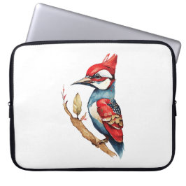 Red and Blue Woodpecker Laptop Fodral