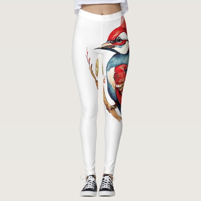 Red and Blue Woodpecker Leggings (Framsida)